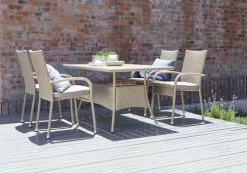 STRIB L150 Bord Natur + 4 GUDHJEM Stol Natur -butiken JUTLANDIA 109064