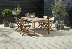 JUTLANDIA VESTERHAVET L210 Bord Teak + 4 VESTERHAVET Klappstol Teak -butiken JUTLANDIA 151467