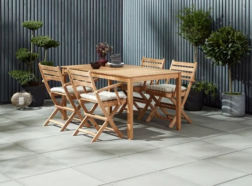 JUTLANDIA VESTERHAVET L150 Bord Teak + 4 VESTERHAVET Stol Teak 7 JUTLANDIA VESTERHAVET L150 Bord Teak + 4 VESTERHAVET Stol Teak - Bild 5