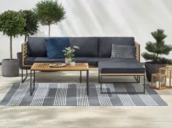 JUTLANDIA Loungeset UGILT M/schäslong 3-sits Hårdträ