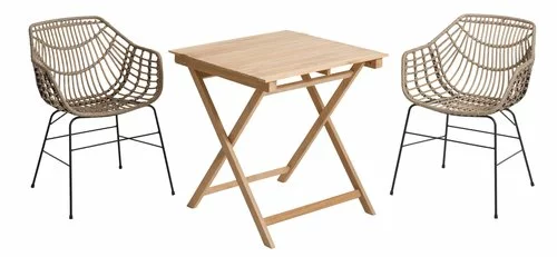 JUTLANDIA VESTERHAVET L70 Bord Teak + 2 ILDERHUSE Stol Natur 4 JUTLANDIA VESTERHAVET L70 Bord Teak + 2 ILDERHUSE Stol Natur - Bild 2