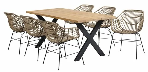 JUTLANDIA ELLEKILDE L180 Bord Teak + 4 ILDERHUSE Stol Natur 4 JUTLANDIA ELLEKILDE L180 Bord Teak + 4 ILDERHUSE Stol Natur - Bild 2