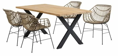 JUTLANDIA ELLEKILDE L180 Bord Teak + 4 ILDERHUSE Stol Natur 5 JUTLANDIA ELLEKILDE L180 Bord Teak + 4 ILDERHUSE Stol Natur - Bild 3