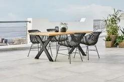 JUTLANDIA ELLEKILDE L180 Bord Teak + 4 ILDERHUSE Stol Svart -butiken JUTLANDIA 178475