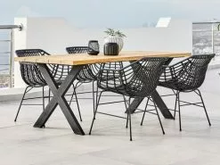 JUTLANDIA ELLEKILDE L180 Bord Teak + 4 ILDERHUSE Stol Svart