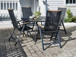 JUTLANDIA RANGSTRUP Ø130 Bord Svart + 4 BREDSTEN Stol Svart