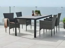 JUTLANDIA PINDSTRUP L205 Bord Grå + 4 AIDT Stol Grå