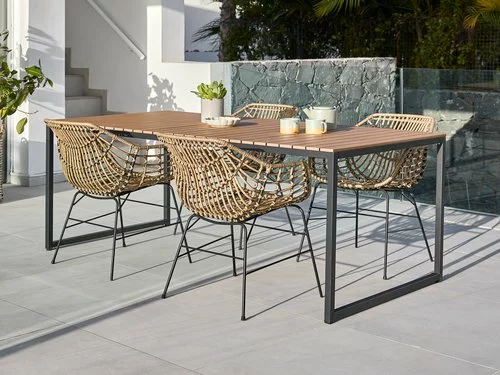 DAGSVAD L190 Bord Natur + 4 ILDERHUSE Stol Natur 3 DAGSVAD L190 Bord Natur + 4 ILDERHUSE Stol Natur