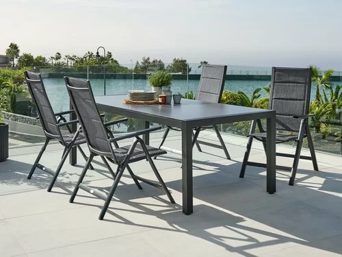 JUTLANDIA HAGEN L214 Bord Grå + 4 MYSEN Stol Grå 3 JUTLANDIA HAGEN L214 Bord Grå + 4 MYSEN Stol Grå