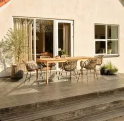 JUTLANDIA VESTERHAVET L210 Bord Teak + 4 ILDERHUSE Stol Natur -butiken JUTLANDIA 182548