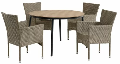 JUTLANDIA TAGEHOLM L120/170 Bord Natur + 4 AIDT Stol Natur 4 JUTLANDIA TAGEHOLM L120/170 Bord Natur + 4 AIDT Stol Natur - Bild 2