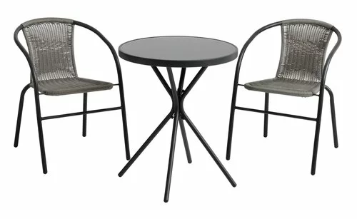 RADSTRUP Ø60 Bord Svart + 2 GRENAA Stol Svart 4 RADSTRUP Ø60 Bord Svart + 2 GRENAA Stol Svart - Bild 2