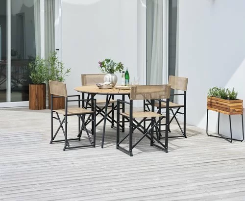 JUTLANDIA Bord RANGSTRUP Ø130 Natur/svart 6 JUTLANDIA Bord RANGSTRUP Ø130 Natur/svart - Bild 4