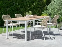 JUTLANDIA RAMTEN L206 Bord Hårdträ + 4 FASTRUP Stol Vit