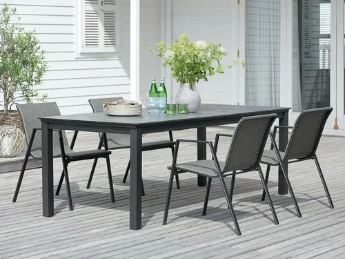JUTLANDIA MOSS L214/315 Bord Grå + 4 DOVERODDE Stol Grå 3 JUTLANDIA MOSS L214/315 Bord Grå + 4 DOVERODDE Stol Grå