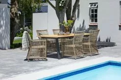 BARSMARK L210 Bord Teak + 4 FJELLERUP Stol Natur -butiken JUTLANDIA 201761