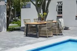 BARSMARK L210 Bord Teak + 4 FJELLERUP Stol Natur -butiken JUTLANDIA 201813